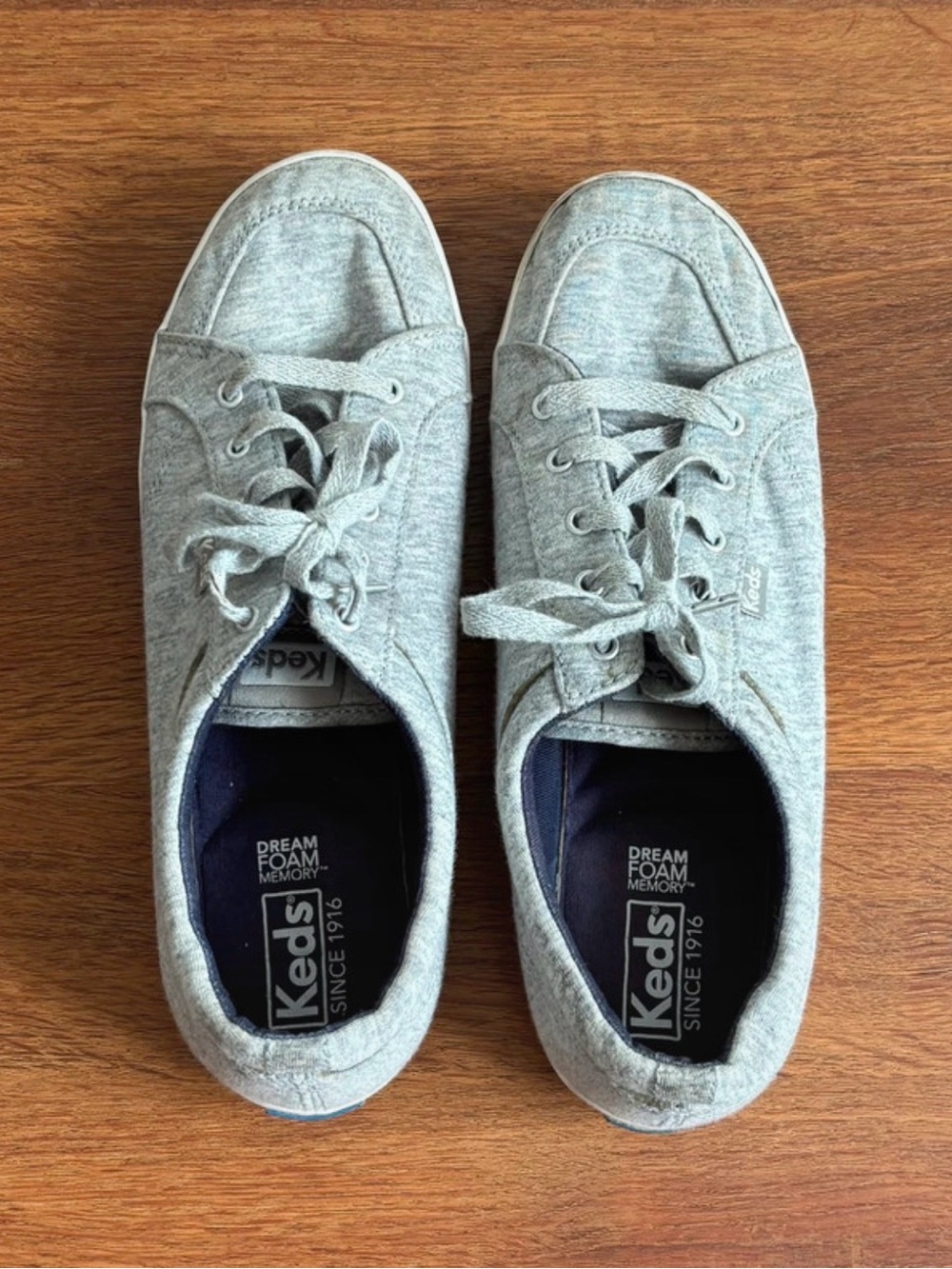 Keds Light Heather Gray Lace-Up Sneakers - 8